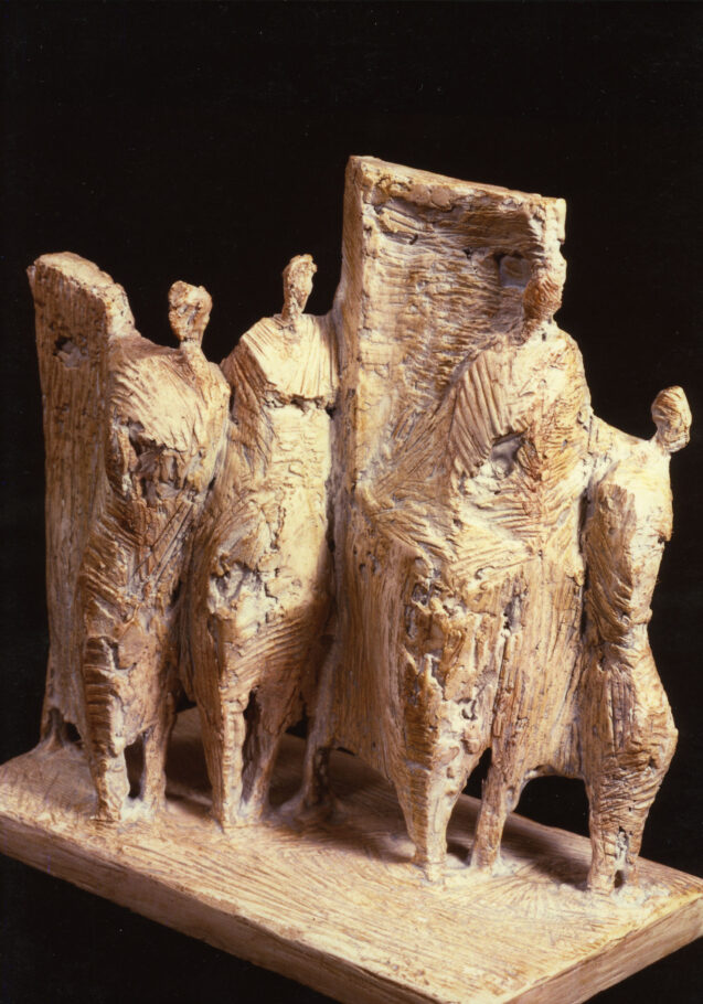 EMERGING FIGURES 2 . 42X32X23CM TREATED PLASTER . EDITION 2 . POA