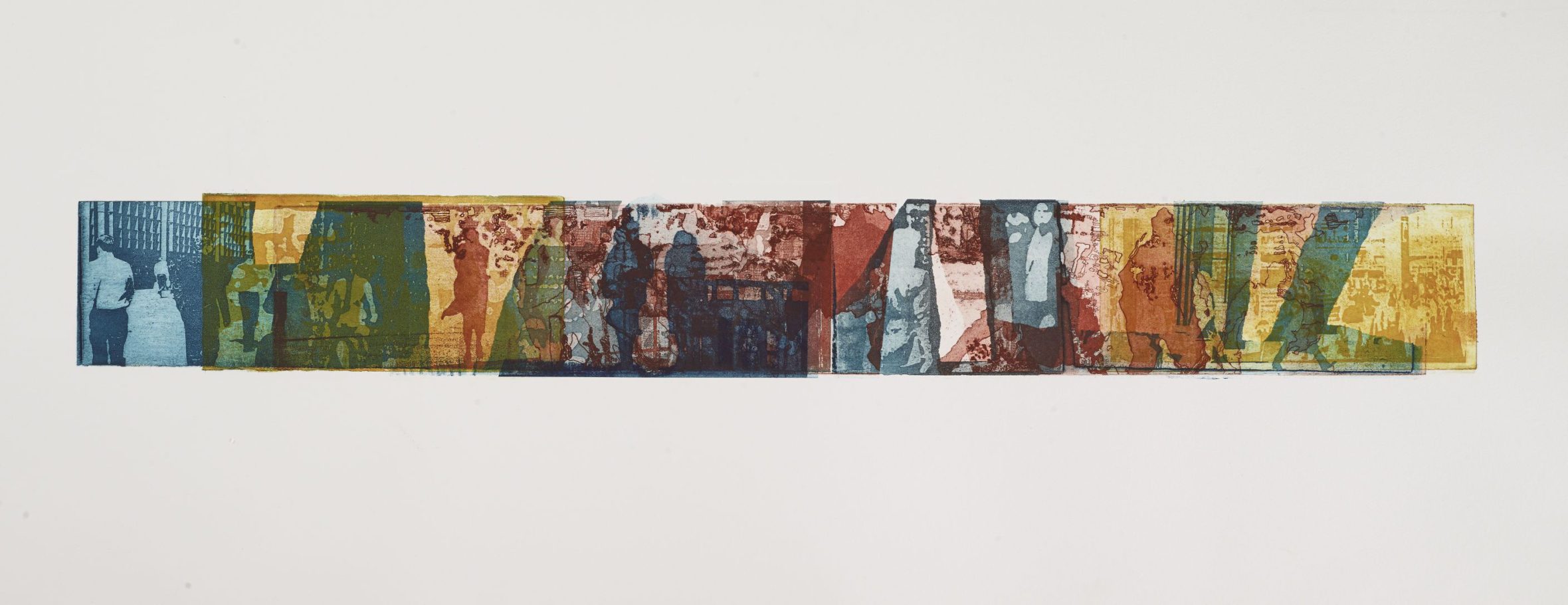 URBAN FIGURES . IMAGE SIZE 10.5X76CM ETCHING . SERIES 4 . SOLD