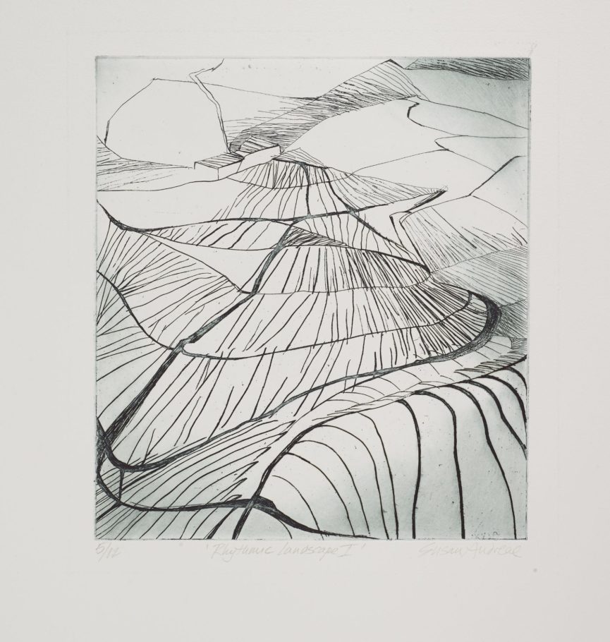 RHYTHMIC LANDSCAPE . IMAGE SIZE 27X24.5CM ETCHING . EDITION 15 . £395 U/F